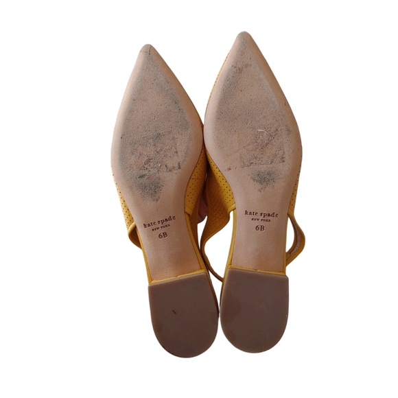 Kate Spade Yellow Sling Back Leather Flats - Picture 6 of 16